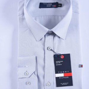 Chemise Tommy Oxford coton piqué Ref-Pc07810 ( Gris clair )