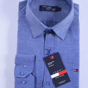 Chemise Tommy Oxford coton piqué Ref-Pc07810 ( Bleu roi )