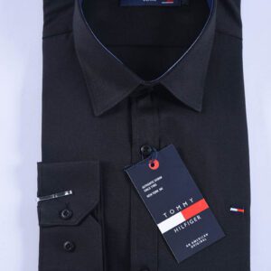 Chemise Tommy Oxford coton piqué Ref-Pc07810 ( Noir )